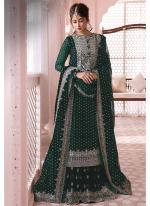 Georgette Green Festival Wear Embroidery Work Pakistani Suit